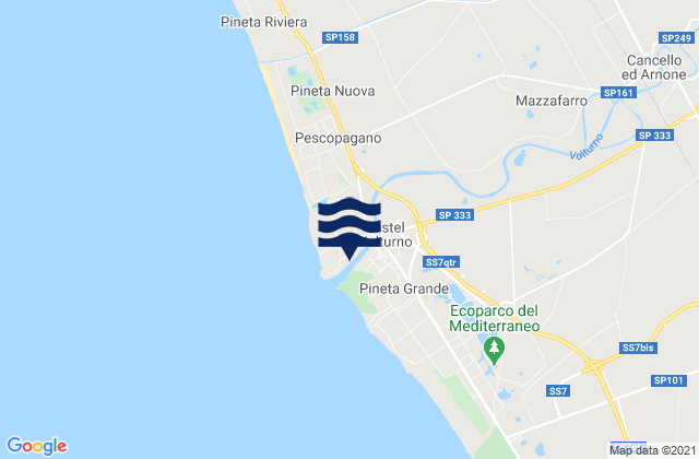 Castel Volturno, Italyの潮見表地図