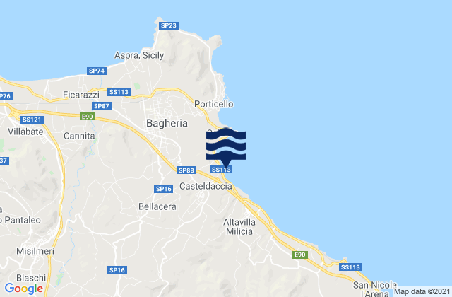 Casteldaccia, Italyの潮見表地図