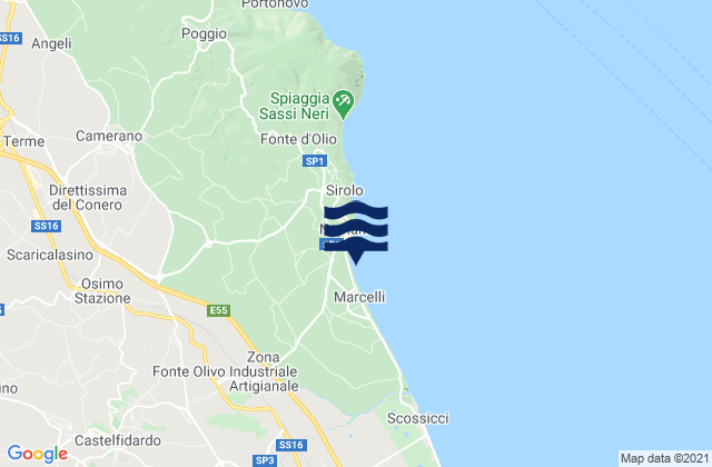 Castelfidardo, Italyの潮見表地図