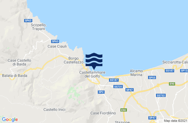Castellammare del Golfo, Italyの潮見表地図