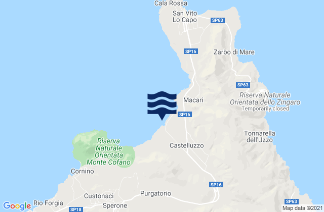 Castelluzzo, Italyの潮見表地図