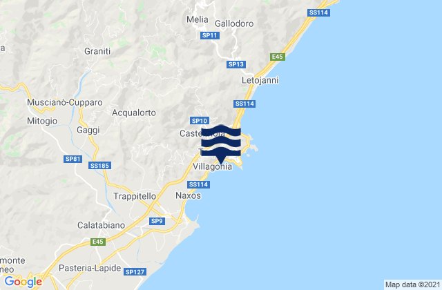 Castelmola, Italyの潮見表地図