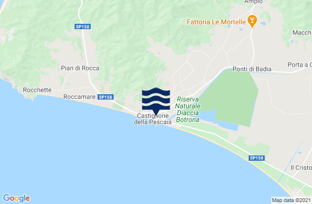 Castiglione della Pescaia, Italyの潮見表地図