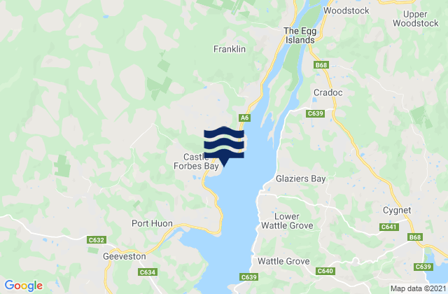 Castle Forbes Bay, Australiaの潮見表地図