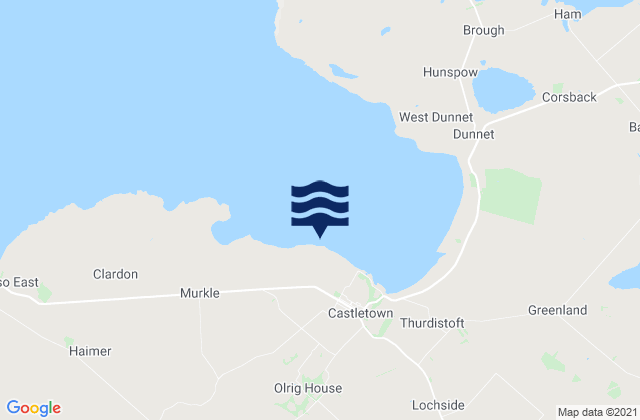 Castlehill to Murkle, United Kingdomの潮見表地図