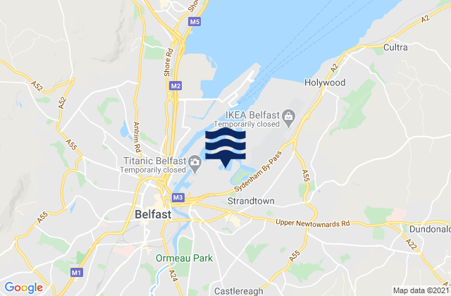 Castlereagh, United Kingdomの潮見表地図
