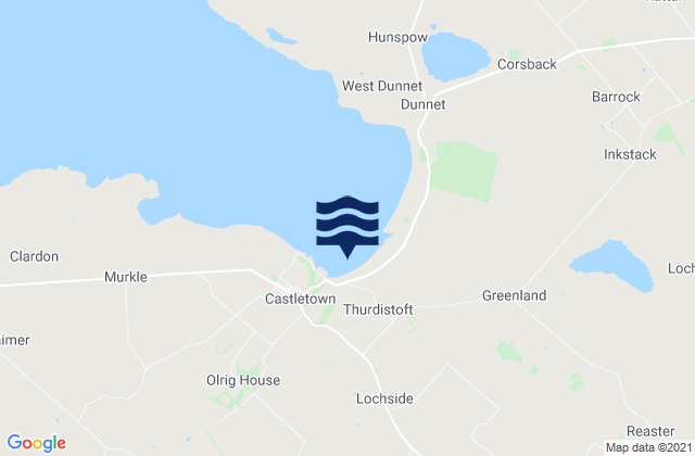 Castletown Beach, United Kingdomの潮見表地図