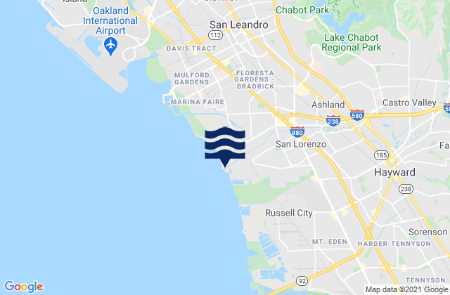 Castro Valley, United Statesの潮見表地図