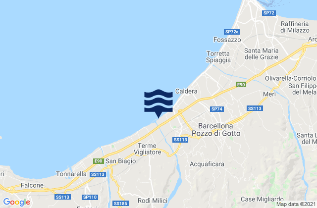 Castroreale, Italyの潮見表地図
