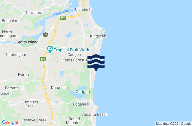 Casuarina, Australiaの潮見表地図