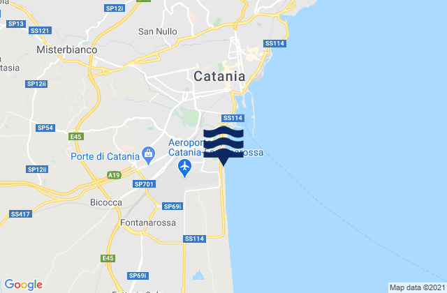Catania, Italyの潮見表地図