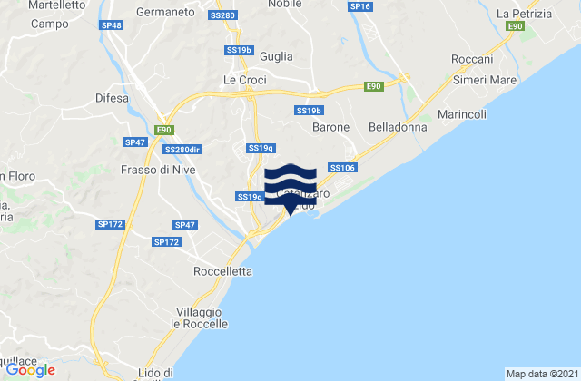Catanzaro, Italyの潮見表地図