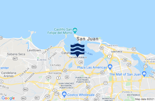 Cataño Barrio-Pueblo, Puerto Ricoの潮見表地図
