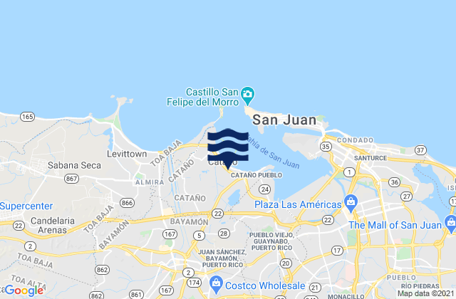 Cataño Municipio, Puerto Ricoの潮見表地図