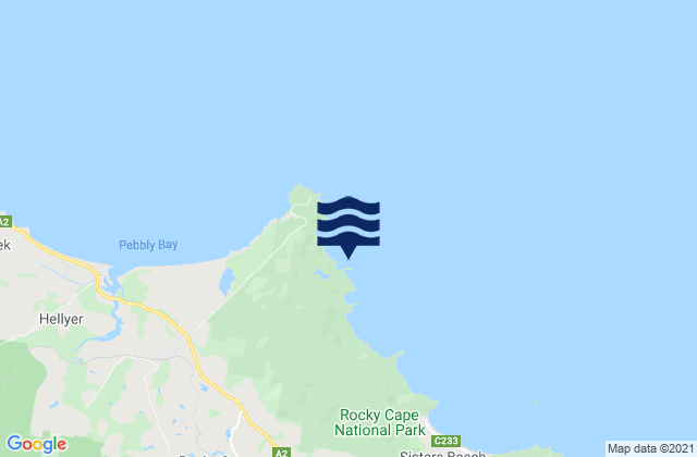 Cathedral Rocks, Australiaの潮見表地図
