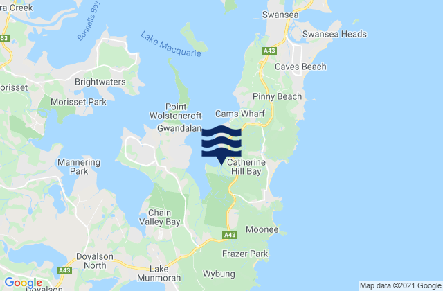Catherine Hill Bay, Australiaの潮見表地図
