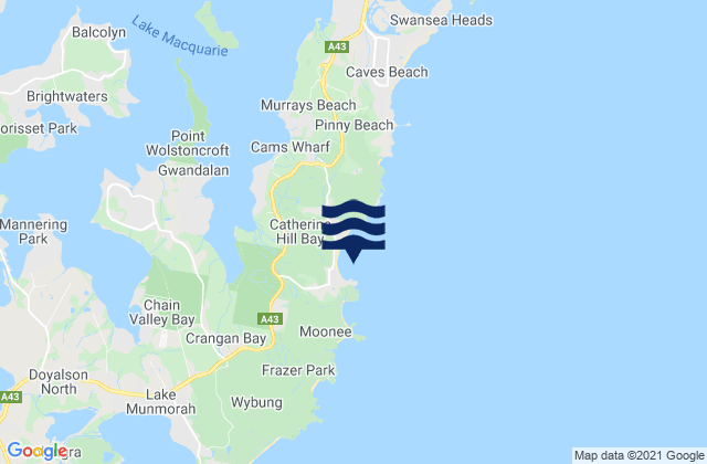 Catherine Hill Bay, Australiaの潮見表地図