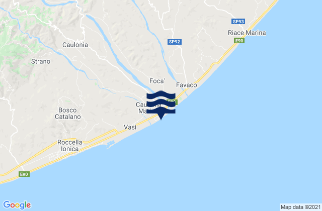 Caulonia Marina, Italyの潮見表地図