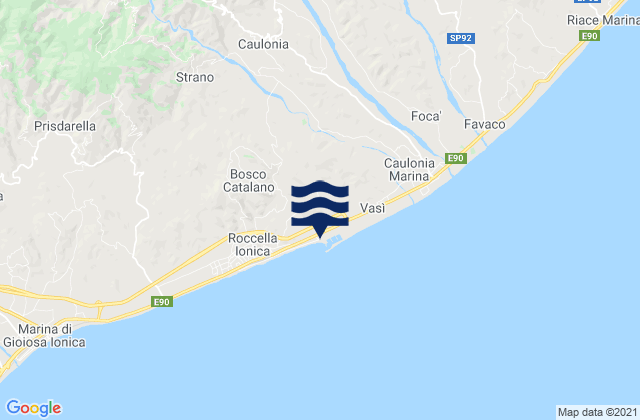 Caulonia, Italyの潮見表地図