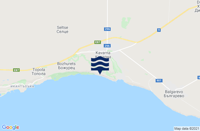 Cavarna, Bulgariaの潮見表地図