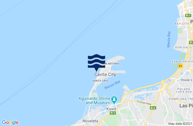 Cavite, Philippinesの潮見表地図