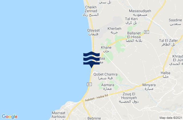 Caza de Aakkar, Lebanonの潮見表地図