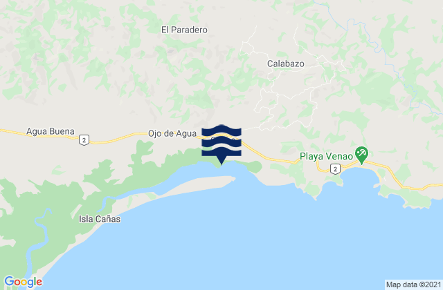 Cañas, Panamaの潮見表地図