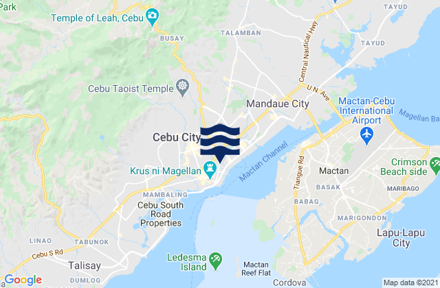 Cebu City, Philippinesの潮見表地図