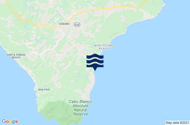 Cedros, Costa Ricaの潮見表地図