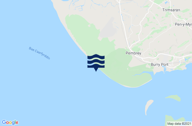 Cefn Sidan Beach, United Kingdomの潮見表地図