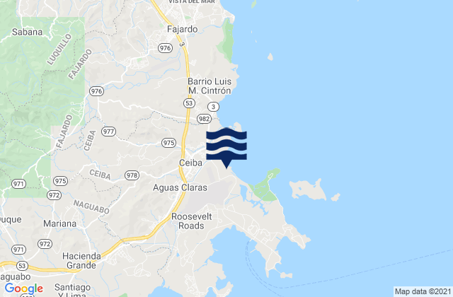 Ceiba Barrio-Pueblo, Puerto Ricoの潮見表地図