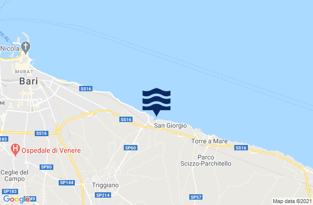 Cellamare, Italyの潮見表地図