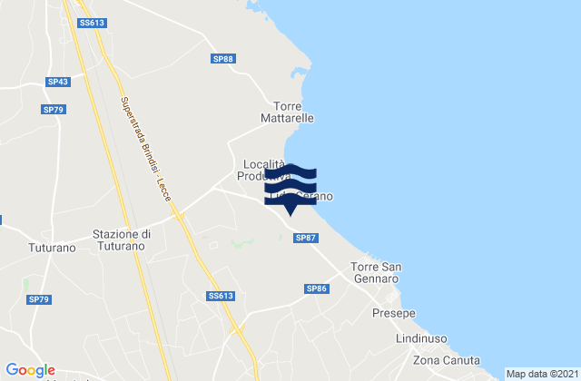 Cellino San Marco, Italyの潮見表地図