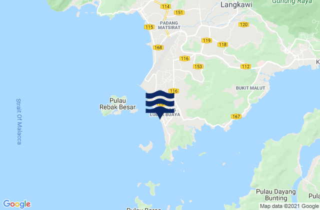 Cenang Beach (The Cliff), Malaysiaの潮見表地図