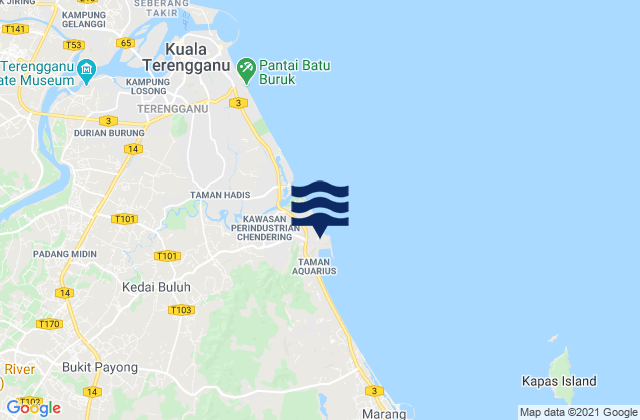 Cendering (Chendering), Malaysiaの潮見表地図