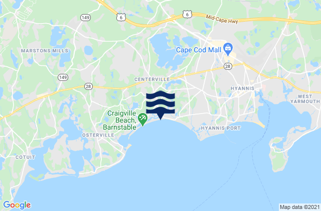 Centerville, United Statesの潮見表地図