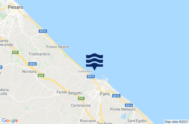 Centinarola, Italyの潮見表地図
