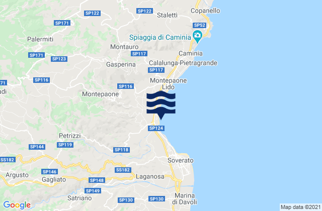 Centrache, Italyの潮見表地図