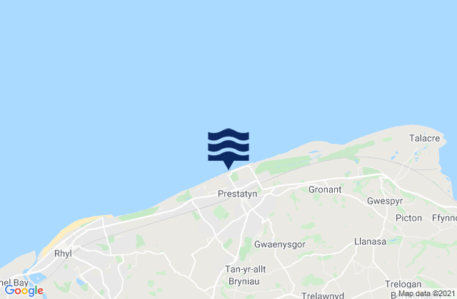 Central Beach, United Kingdomの潮見表地図