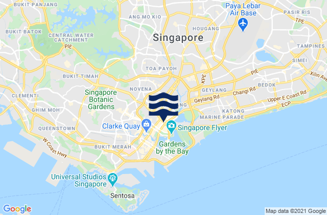 Central Singapore Community Development Council, Singaporeの潮見表地図