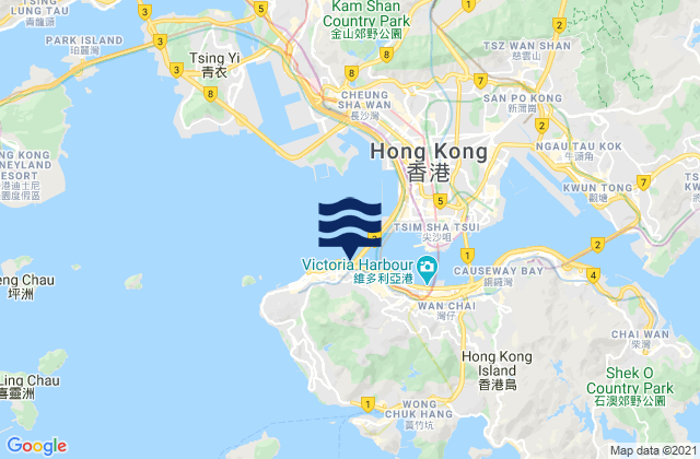 Central and Western District, Hong Kongの潮見表地図