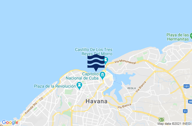 Centro Habana, Cubaの潮見表地図