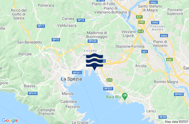Ceparana-Carpena, Italyの潮見表地図