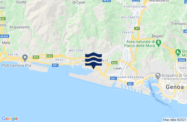 Ceranesi, Italyの潮見表地図