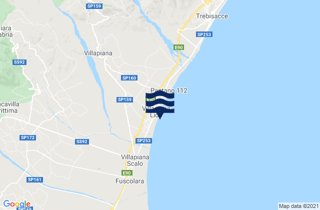 Cerchiara di Calabria, Italyの潮見表地図