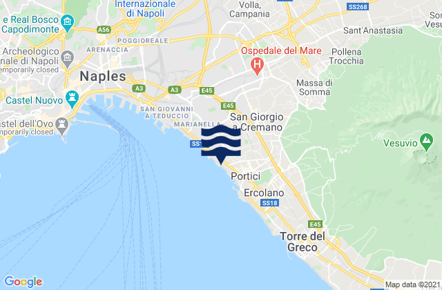 Cercola, Italyの潮見表地図