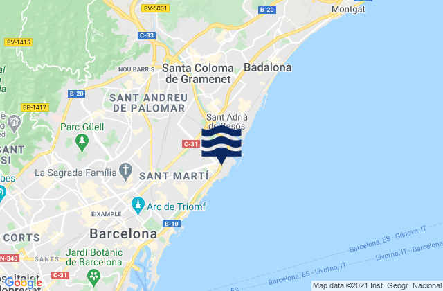 Cerdanyola del Vallès, Spainの潮見表地図