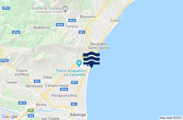 Ceriale, Italyの潮見表地図