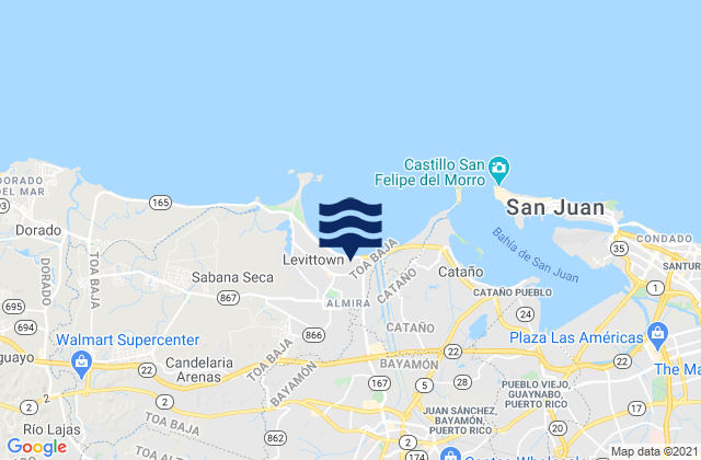 Cerro Gordo Barrio, Puerto Ricoの潮見表地図
