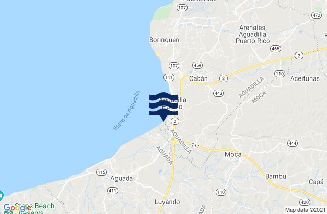 Cerro Gordo Barrio, Puerto Ricoの潮見表地図
